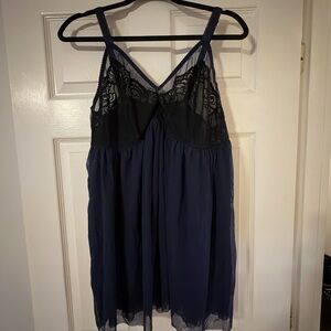 Navy and Black Lace Chemise